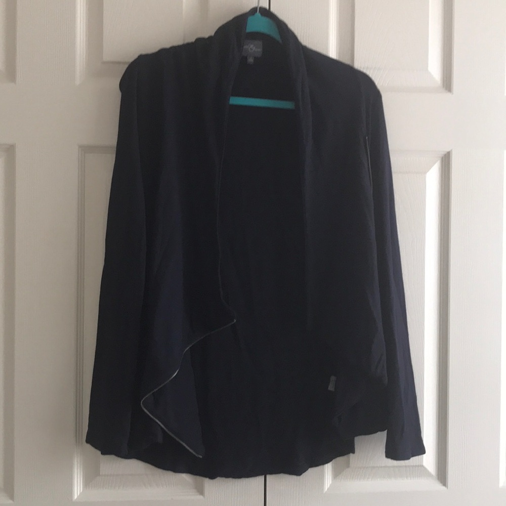 Market and Spruce zip up cardigan. Navy.